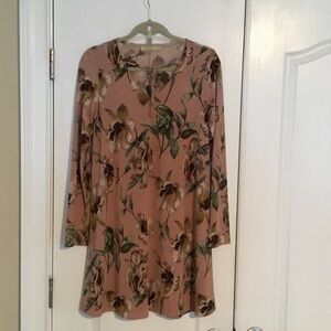 Lizard Thicket Dusty Rose Floral Maxi Tunic Dress
